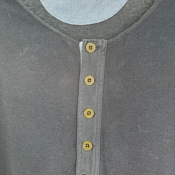 RALPH LAUREN Navy Blue Short Sleeve Henley Pullover Soft Shirt L - Picture 4 of 9